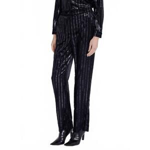 NEW BERENICE peneloppe droit trouser in stripe burnout black